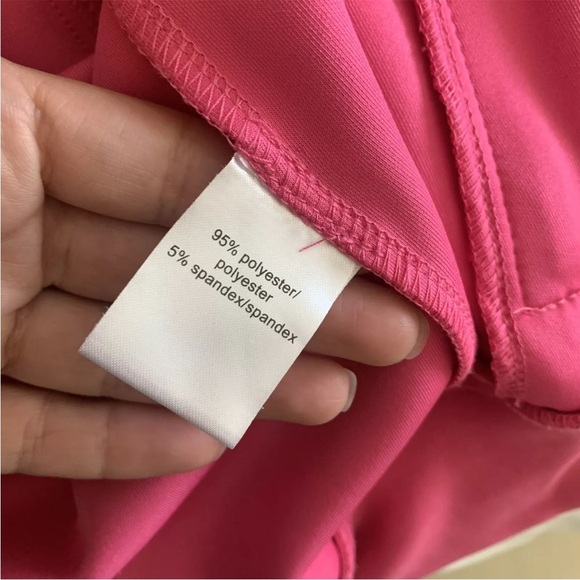 Pam & Gela Pink Track Stripe Jacket Crop bomber jacket size P Small hogh low - Picture 7 of 12